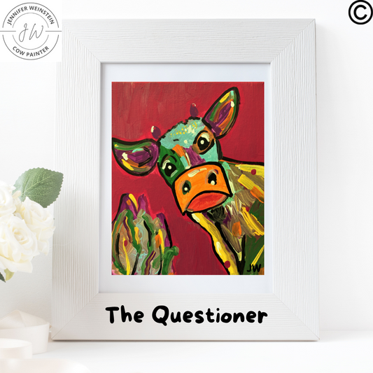 The Questioner | 5"w x 7"h flat card print with envelope