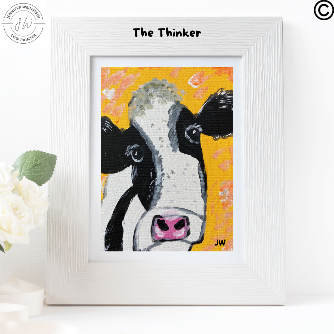 The Thinker | 5"w x 7"h flat card print with envelope