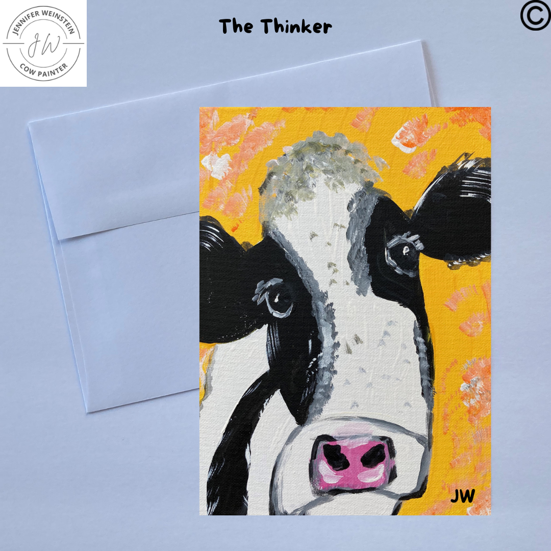 The Thinker | 5"w x 7"h flat card print with envelope