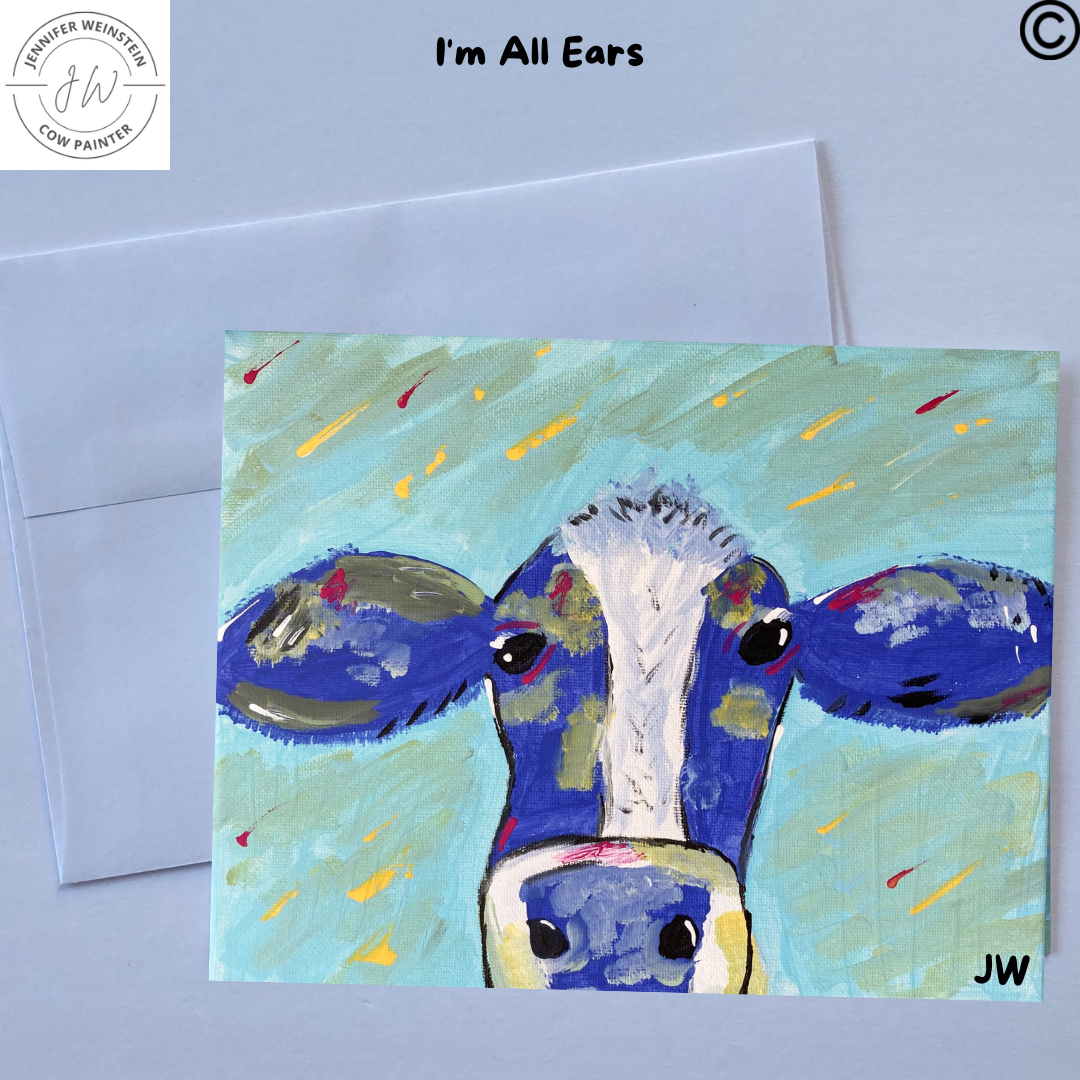 I'm All Ears | 5"w x 7"h flat card print with envelope